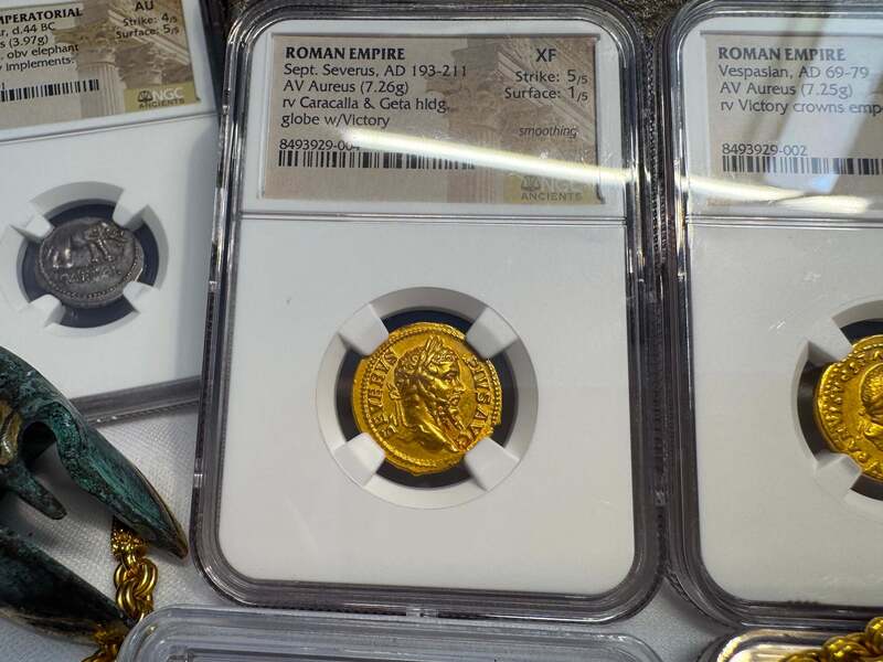 Roman Empire "Septimius Severus" Aureus NGC XF 5x1 55