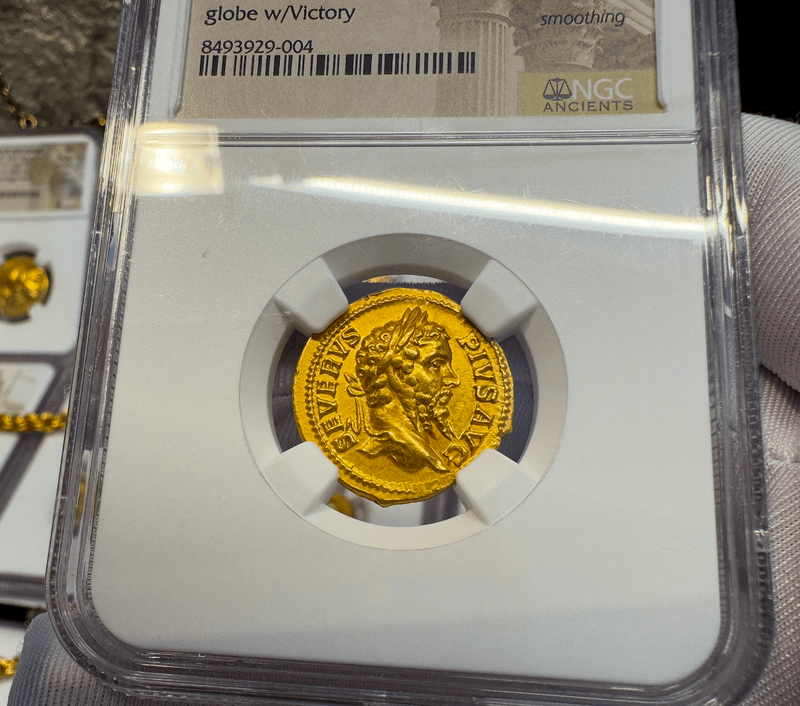 Roman Empire "Septimius Severus" Aureus NGC XF 5x1 4