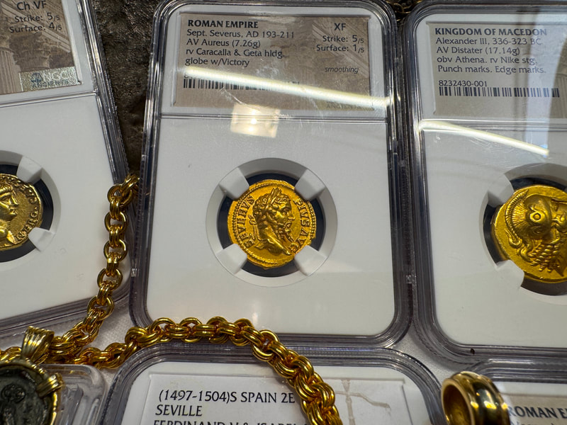 Roman Empire "Septimius Severus" Aureus NGC XF 5x1