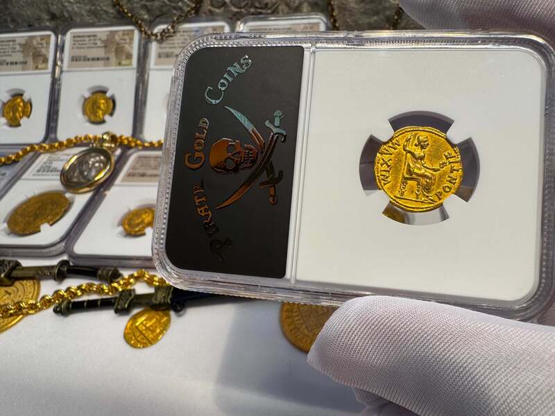 Roman Empire "Tiberius" Aureus NGC XF 5x2 6