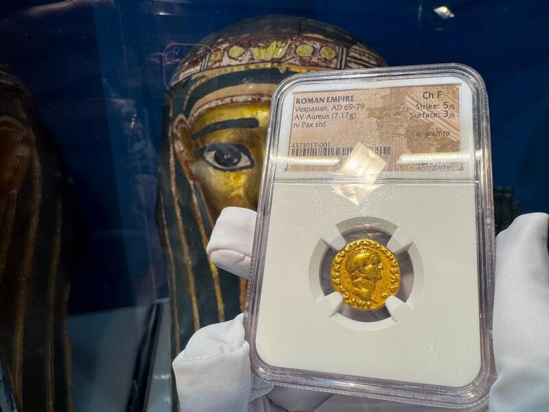 Roman Empire "Vespasian" 69-79AD NGC F 5x3 3