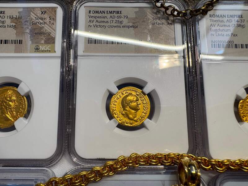 Roman Empire "Vespasian" Aureus NGC ChF 5x3 21