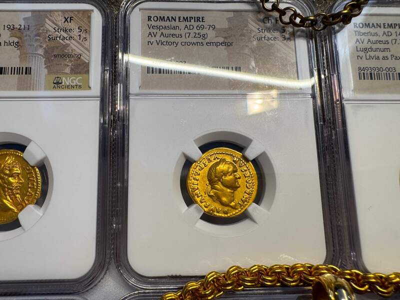 Roman Empire "Vespasian" Aureus NGC ChF 5x3 22