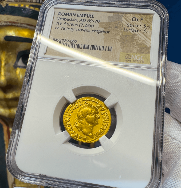 Roman Empire "Vespasian" Aureus NGC ChF 5x3 4