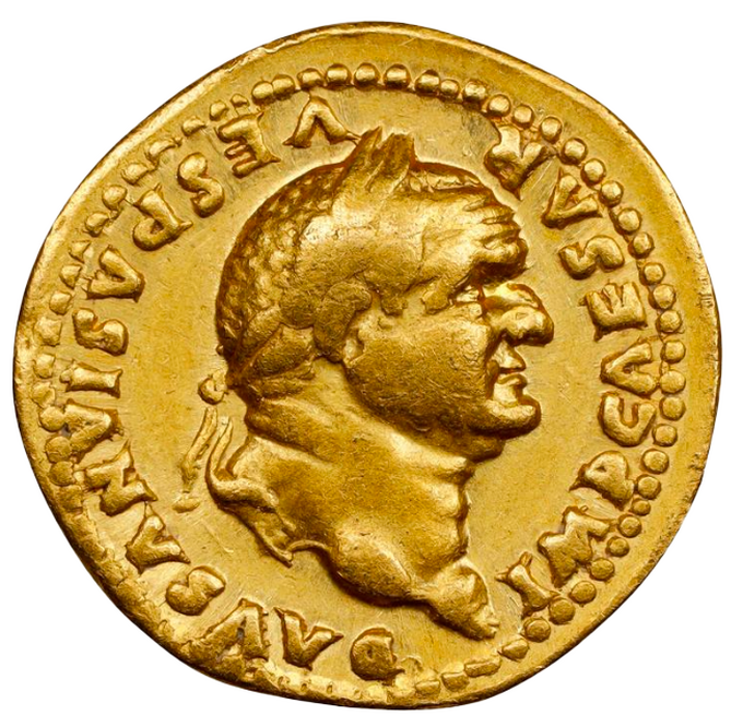 Roman Empire "Vespasian" Aureus NGC ChF 5x3