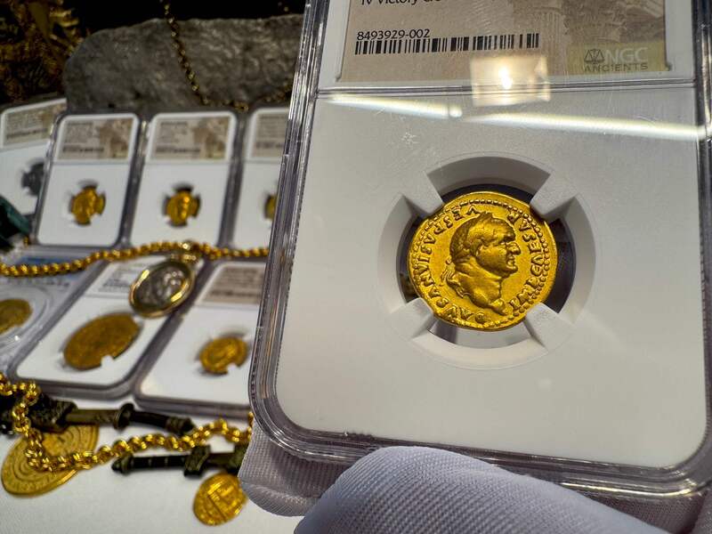 Roman Empire "Vespasian" Aureus NGC ChF 5x3 6
