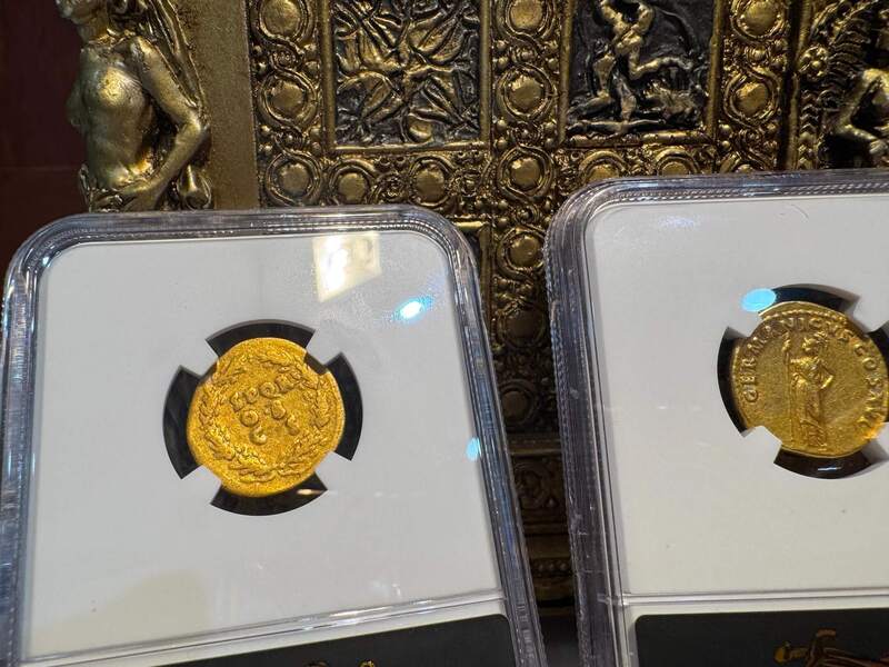 Roman Empire "Vitellius" 69AD NGC F 4x4 13