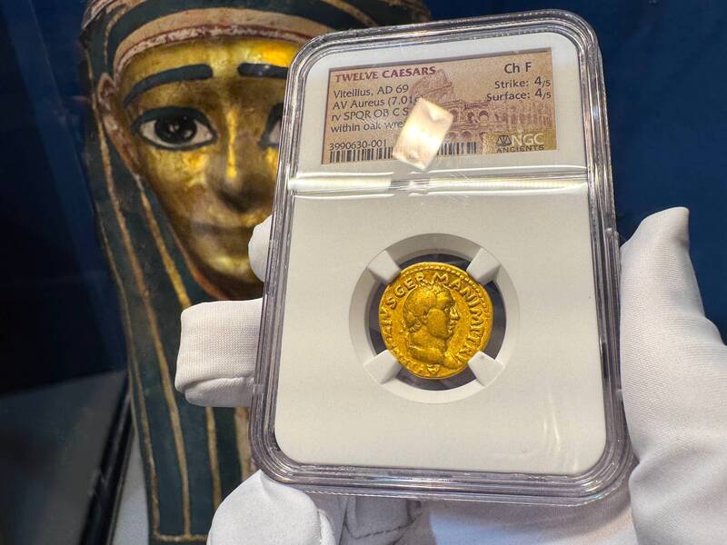 Roman Empire "Vitellius" 69AD NGC F 4x4 4