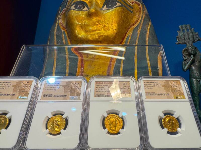 Roman Empire "Vitellius" 69AD NGC F 4x4 5