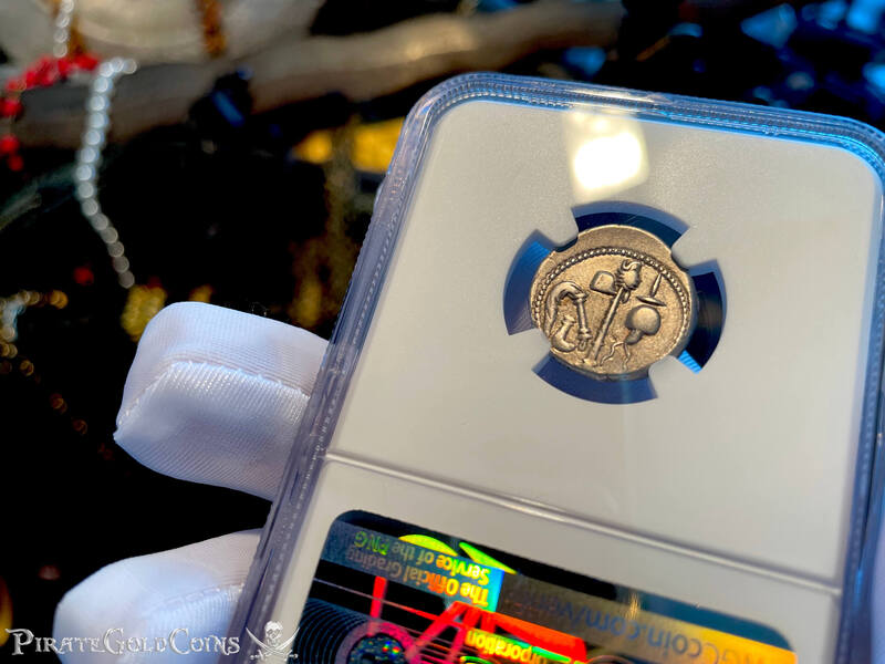 Roman Imperatorial  "Julius Caesar - Elephant"  NGC XF 5x3 7