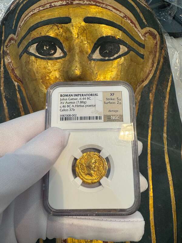 Roman Imperatorial 44BC "Julius Caesar" NGC XF 5x2 6