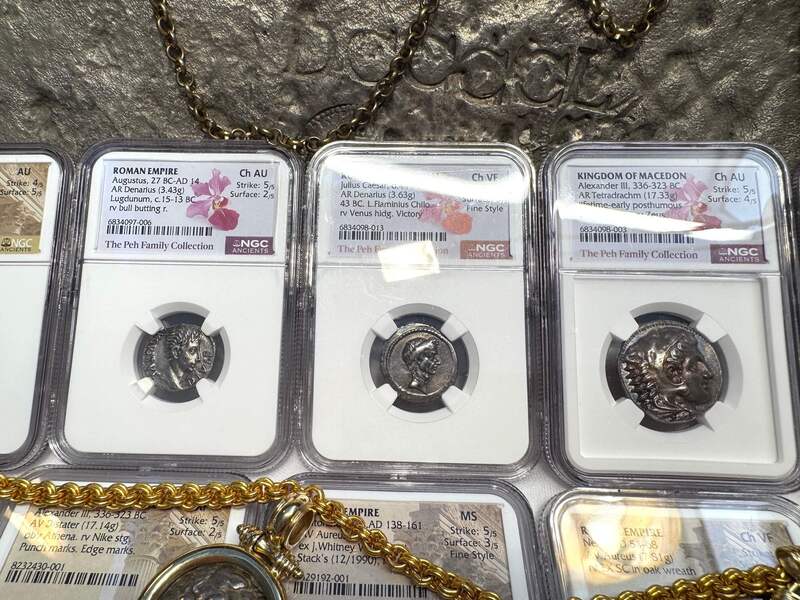 Roman Imperatorial "Julius Caesar" 43BC NGC ch VF 4x3 Fine Style 9