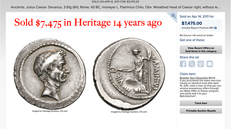 Roman Imperatorial "Julius Caesar" 43BC NGC ch VF 4x3 Fine Style 32