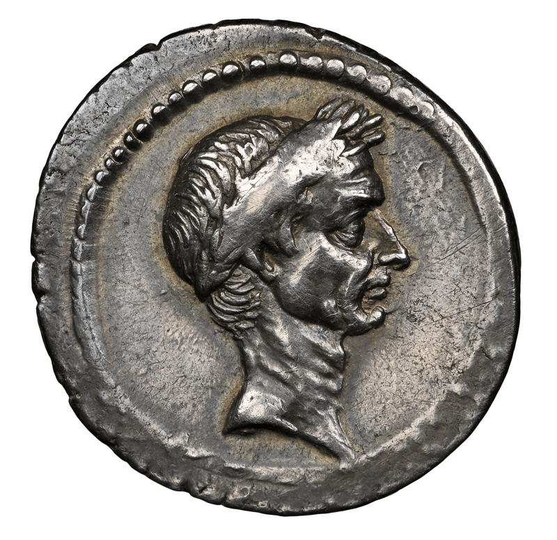 Roman Imperatorial "Julius Caesar" 43BC NGC ch VF 4x3 Fine Style 2