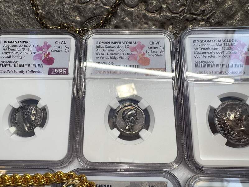 Roman Imperatorial "Julius Caesar" 43BC NGC ch VF 4x3 Fine Style 12