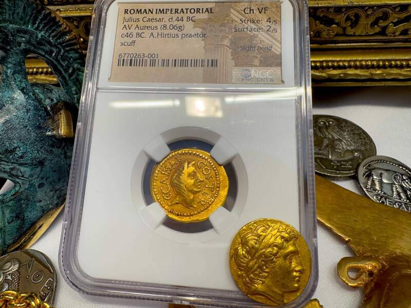 Roman Empire "Julius Caesar" 44AD NGC VF 4x2 18