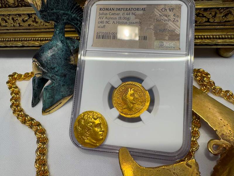 Roman Empire "Julius Caesar" 44AD NGC VF 4x2 35