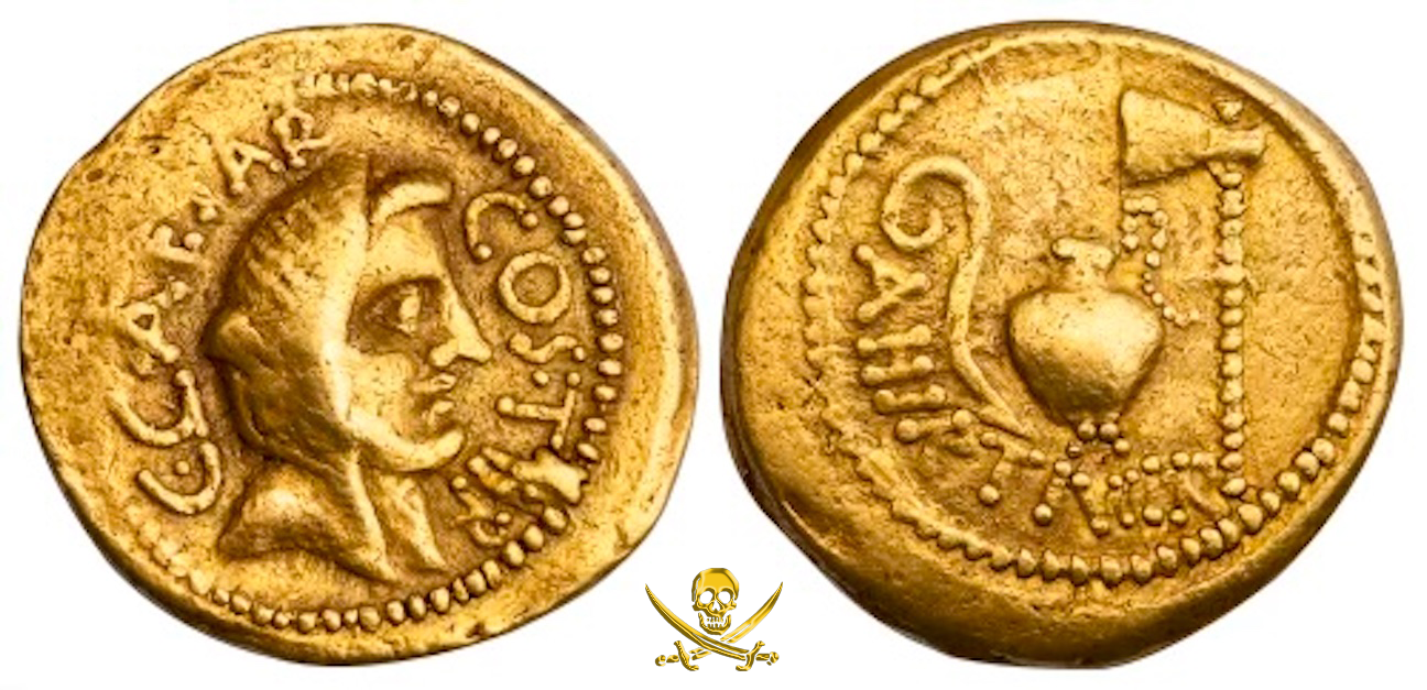 Roman Imperatorial 44BC "Julius Caesar" NGC VF 4x4 2