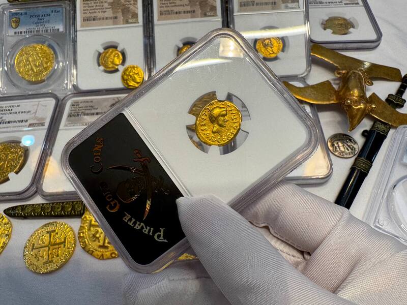 Roman Imperatorial "Octavian" 43AD NGC F 4x2 27