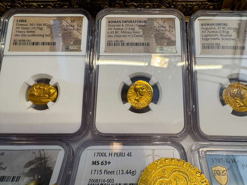 Roman Imperatorial "Octavian" 43AD NGC F 4x2 9