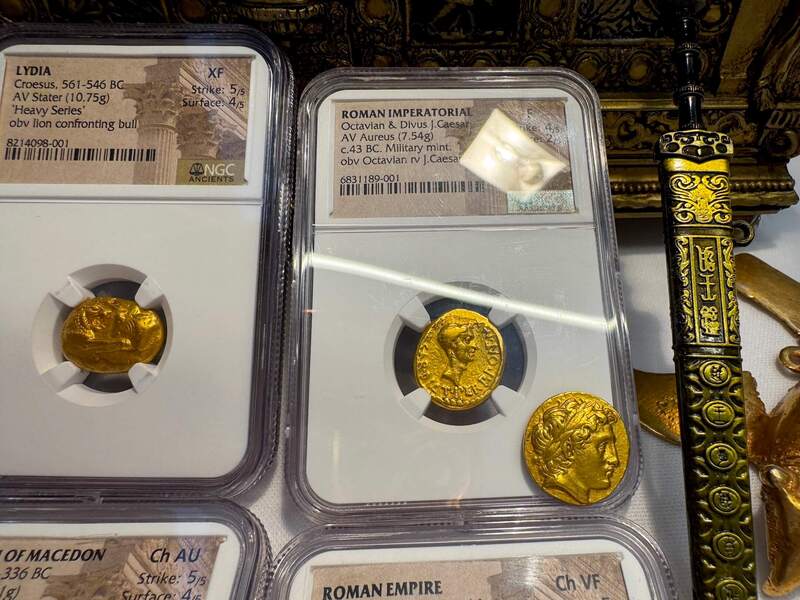 Roman Imperatorial "Octavian" 43AD NGC F 4x2 39