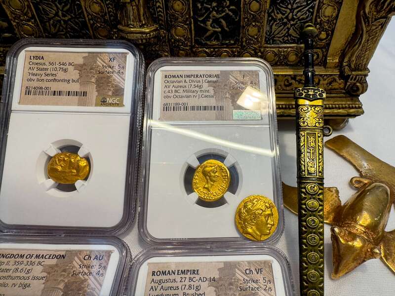 Roman Imperatorial "Octavian" 43AD NGC F 4x2 40