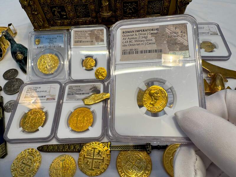 Roman Imperatorial "Octavian" 43AD NGC F 4x2 31