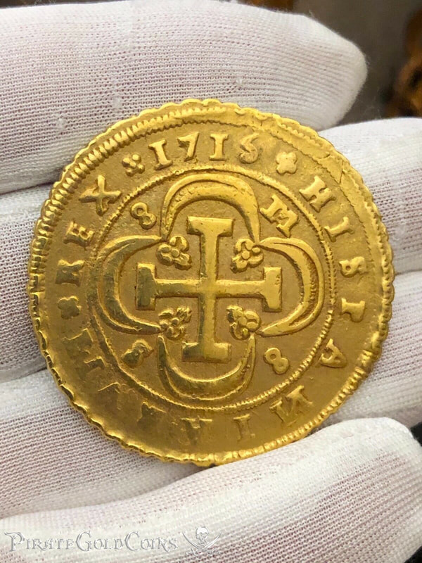 Spain  8 Escudos  1715  "Only 2 Known- Year of the Fleet"  NGC 58 2