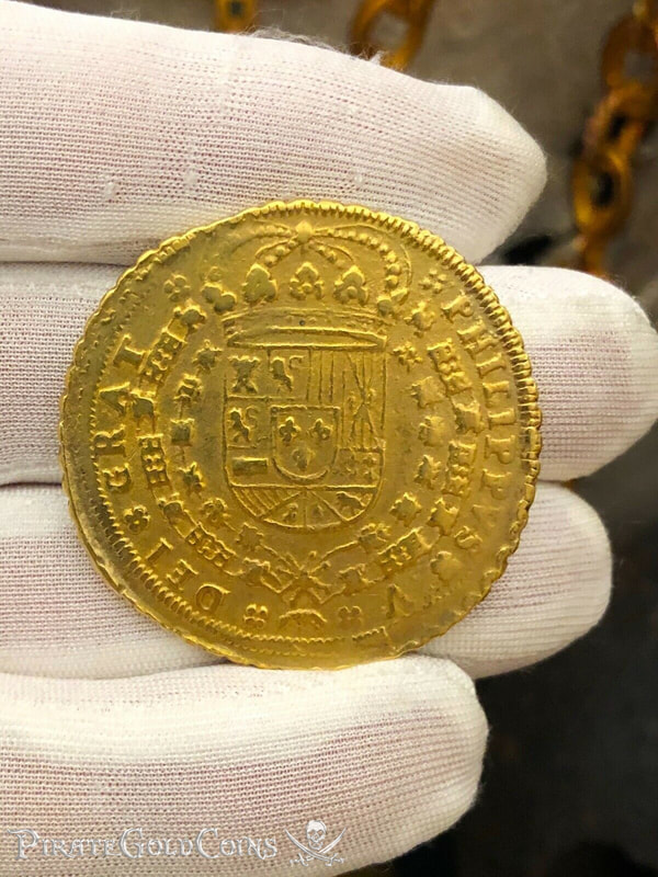 Spain  8 Escudos  1715  "Only 2 Known- Year of the Fleet"  NGC 58 4