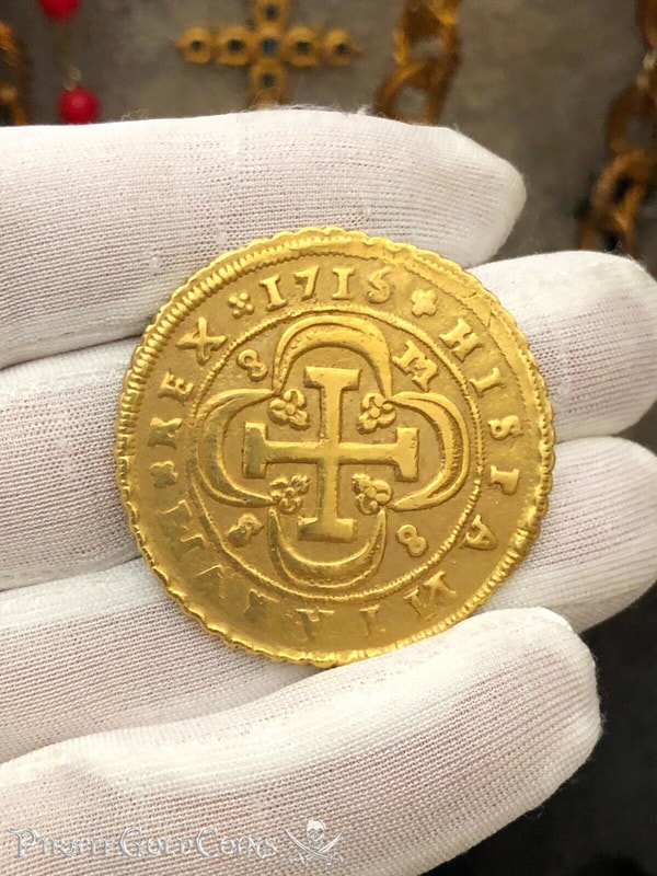 Spain  8 Escudos  1715  "Only 2 Known- Year of the Fleet"  NGC 58 5