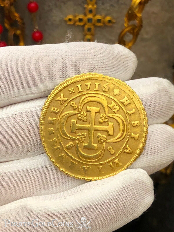 Spain  8 Escudos  1715  "Only 2 Known- Year of the Fleet"  NGC 58 6