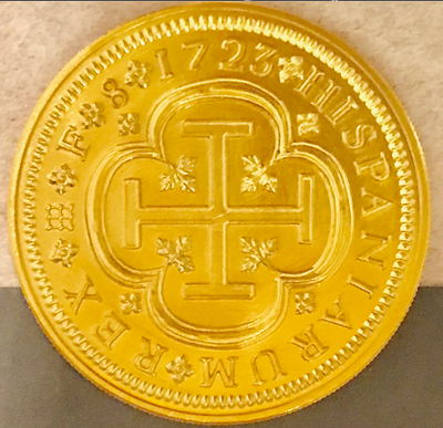 Spain  8 Escudos  1723  Gold Plated 18k  1715 Plate Fleet Era 2