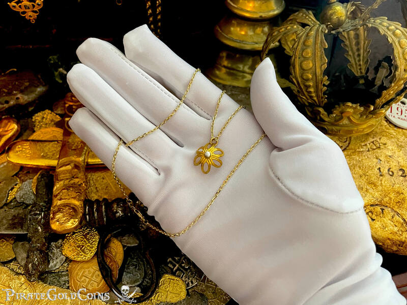 Santa Margarita Gold Florette and Shipwreck Pearl Artifact