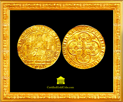 BELGIUM  1346-84  LOUIS de MALE CHAISE d'Or   ~ PCGS 62 ~ 8