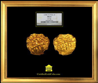 Peru 2 Escudos 1698 "1715 Plate Fleet Shipwreck" NGC 61 4