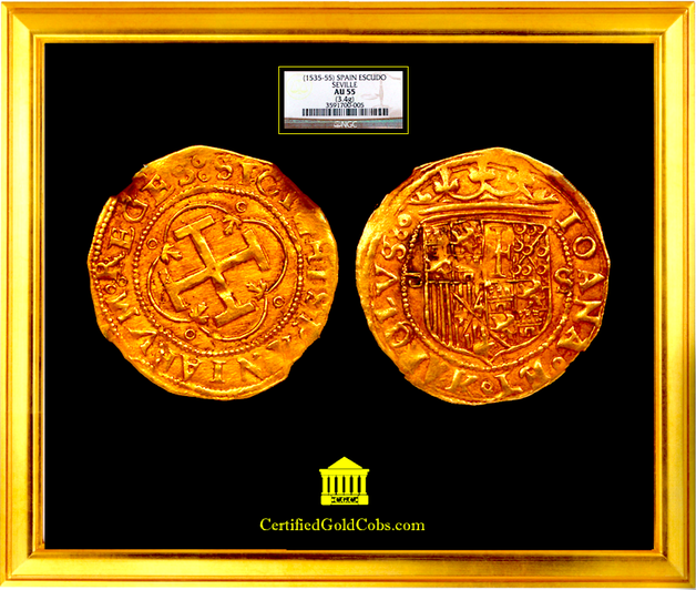 Spain 1 Escudo 1535-1555 NGC 55
