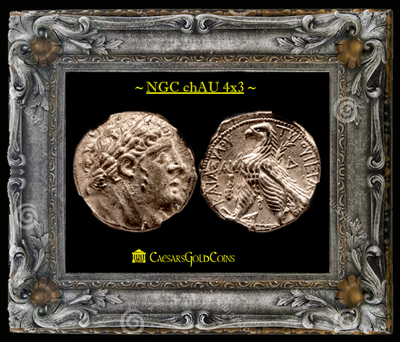 Phoenicia Tyre 126 BC AR Shekel Silver “EAGLE” Coin  ~ NGC ch AU 4x3 ~ 2