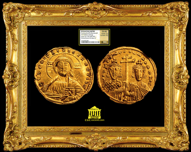 BYZANTINE EMPIRE 945-59AD "JESUS CHRIST" ~ NGC CH AU 5 x 4 ~