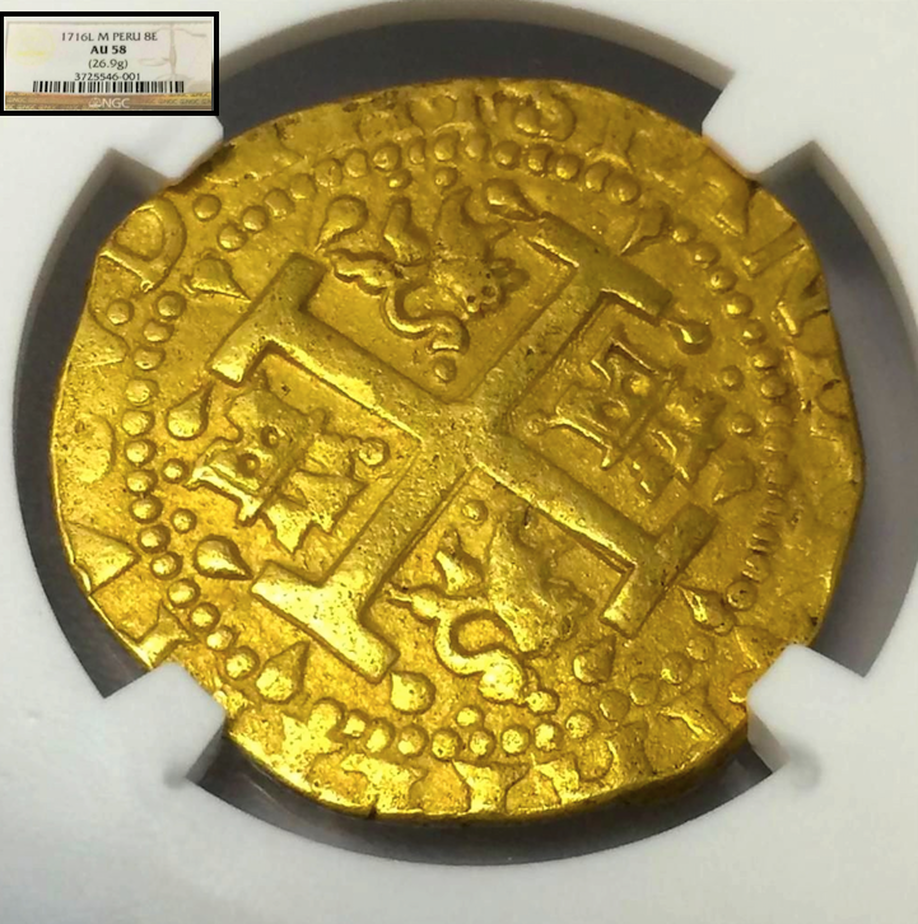 Peru 8 Escudos 1716 NGC 58 