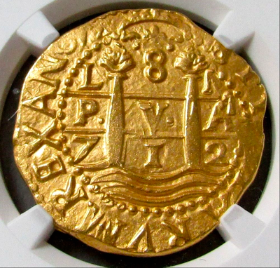 Peru 8 Escudos 1712 "1715 Plate Fleet" NGC 61 8