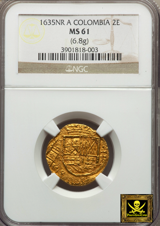 Colombia 2 Escudos 1635 "Dated" NGC 61