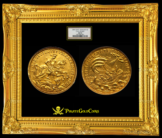 HUNGARY 5 DUCAT "KNIGHT SLAYING DRAGON" ~ NGC 55 ~