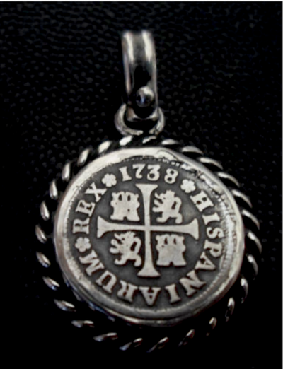 Spain 1/2 Reales 1738 Castles & Lions Shipwreck Jewelry Treasure ​Coin Necklace 2