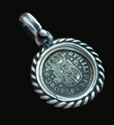 Spain 1/2 Reales 1738 Castles & Lions Shipwreck Jewelry Treasure ​Coin Necklace 3