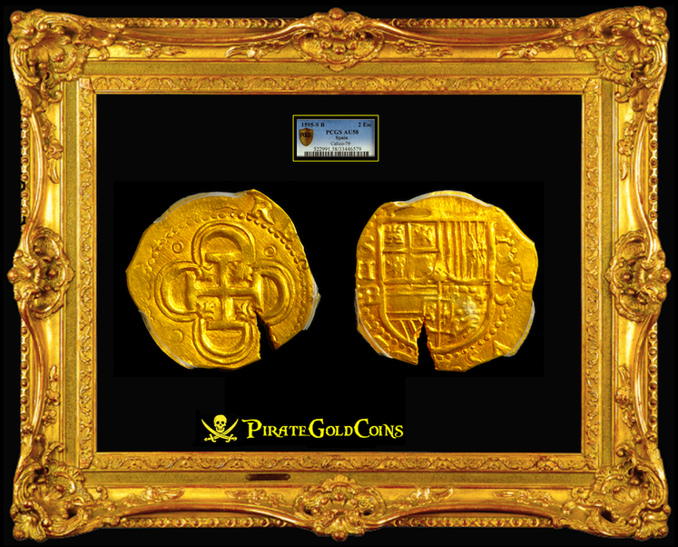 Spain 2 Escudos 1595 "Full Dated" PCGS 58