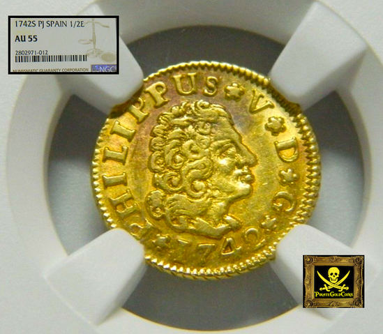 Spain 1/2 Escudo 'King Philip V' NGC 55