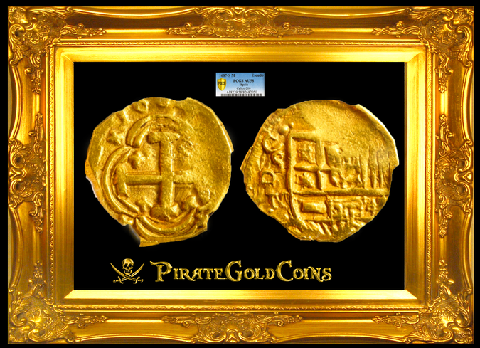 Spain  1 Escudo  Dated 1687 PCGS 58