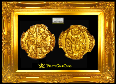 ITALY, VENICE 1414-23 DUCAT  GOLD COIN “FINEST KNOWN” we know of! JESUS - BOOK OF GOSPELS ~ NGC 66 ~ 5