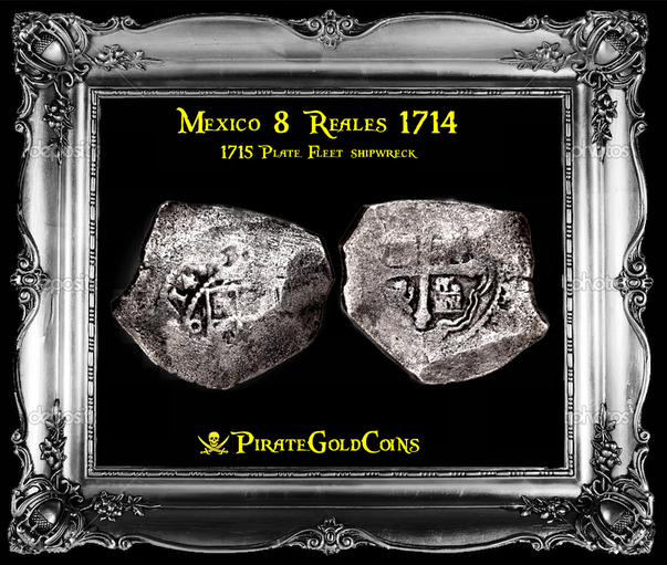 ​MEXICO 8 REALES 1714 "DATED!" SILVER COB PEDIGREE 1715 PLATE FLEET SHIPWRECK!