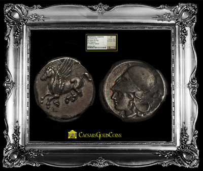 ​CORINTHIA CORINTH 4th CENTURY BC "PEGASUS & ATHENA" NGC XF 5 x 4 AR STATER 3